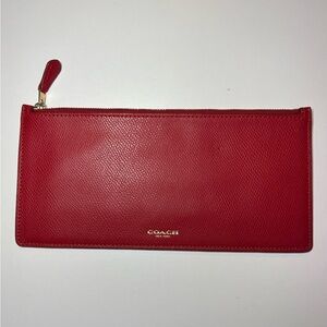 Coach Vibrant Red Leather Clutch